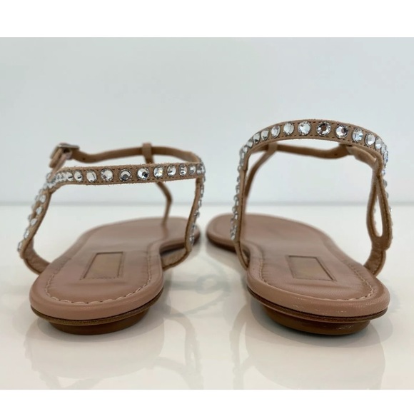 AQUAZZURA ALMOST BARE BEIGE CRYSTAL SANDALS SIZE IT 37.5 / US 7.5 NEW IN BOX! - Picture 13 of 16